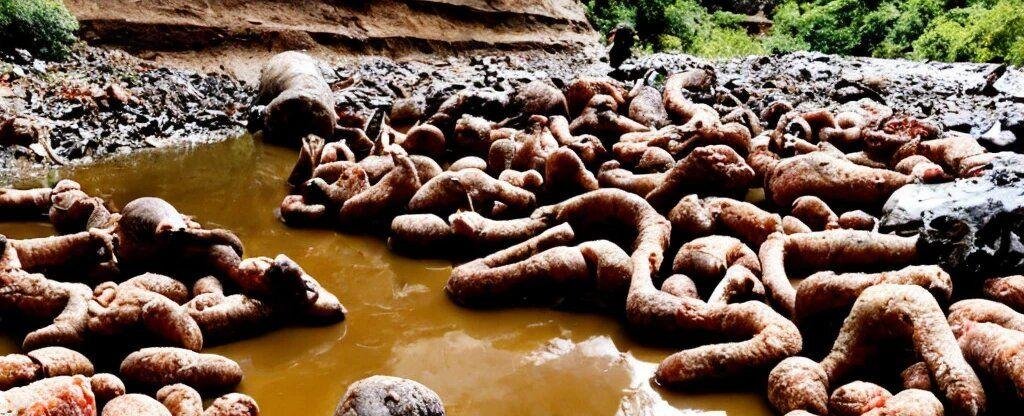 The mighty riverbed almost tears the meat from the bones